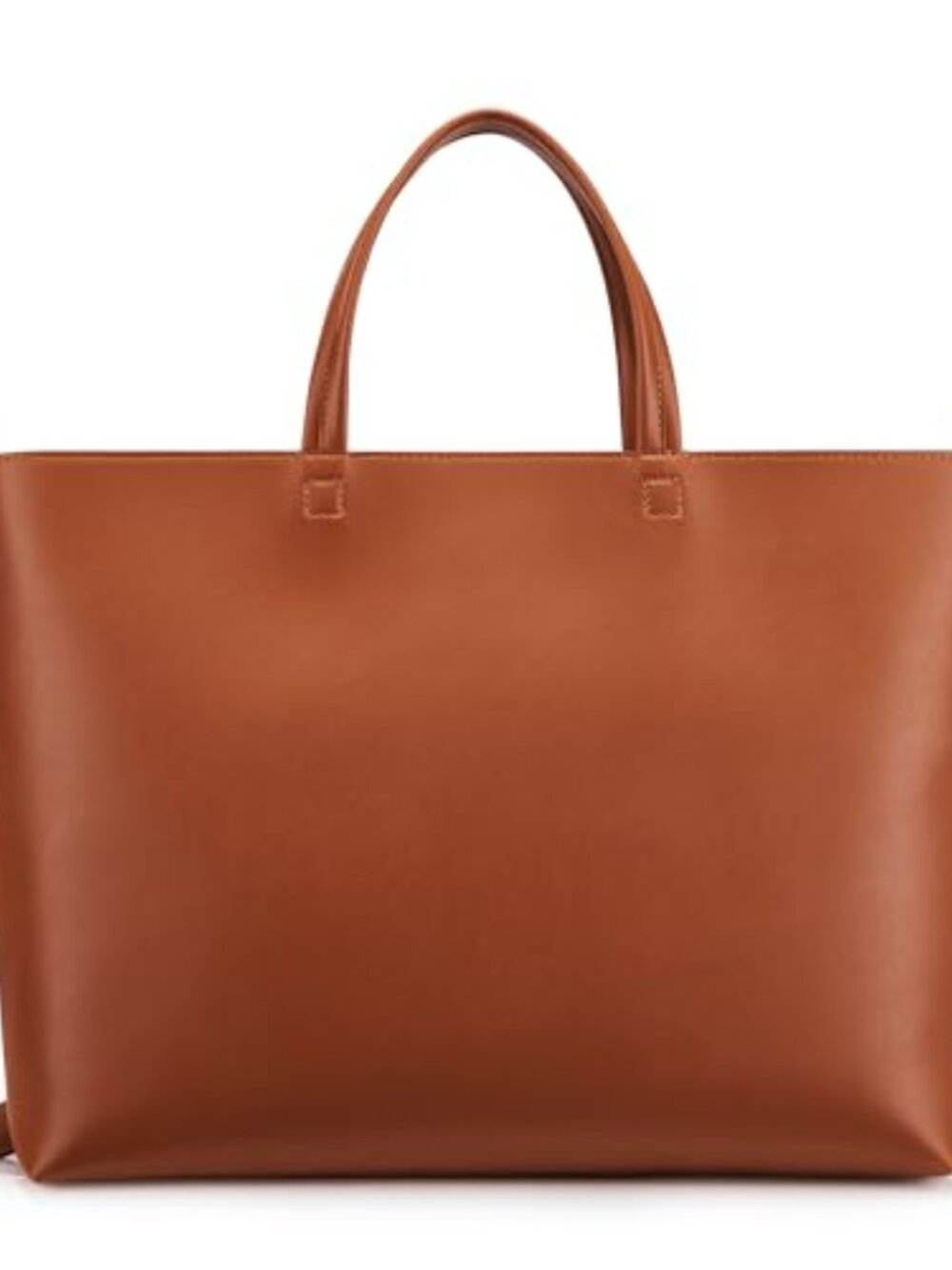 Faux Leather Tote Bag Zipper Shoulder Satchel Casual Work Dating College - Picture 2 of 7